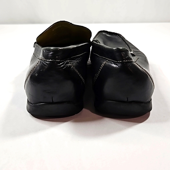Aston Grey Black Leather Loafers Size 11